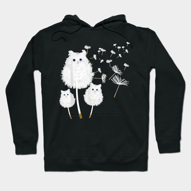Cat Dandelion Flower Cat Lover Gift Hoodie by Peter Smith